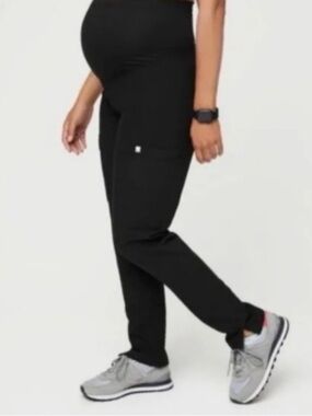 FIGS Maternity Yola 3.0 Petite Scrub Pants XS Black Workwear Pregnancy Medical